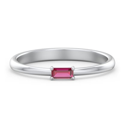 East-West Stackable Baguette Ring in Sterling Silver