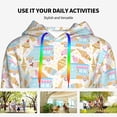 thumbnail image 4 of Lsque Icecream Truck Pattern Casual Women's Hoodie,Hooded Sweatshirt with Kangaroo Pocket,Pullover Hoodie with Eye-catching Drawstrings-Small, 4 of 7