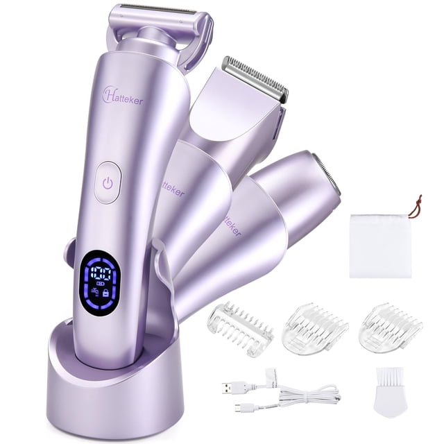 Afeitadora eléctrica Hatteker 3 en 1 para mujer IPX7 a prueba de agua