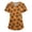 A009-Saffron, variant on Halloween Scrub Tops Women Short Sleeve Nurse Uniform Spooky Ghost Pumpkin Print Stretch Polyester Holiday Nurse Scrubs Tee