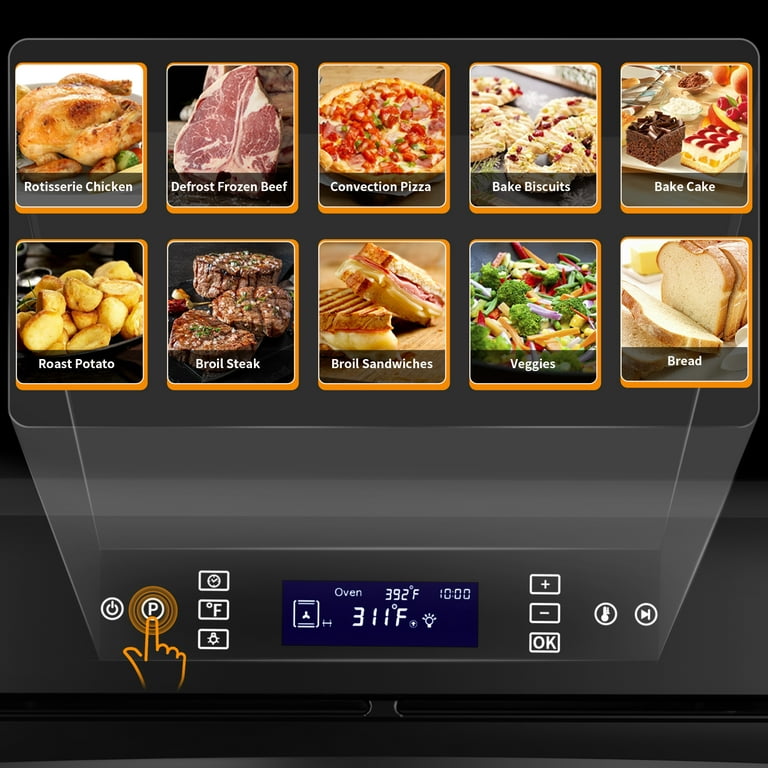 Dalxo 30-inch Electric Convection Single Wall Oven with 5 cu.ft  Capacity, Built-in Wall Oven, 10 Cooking Functions, 360°Rotisserie, Self- Cleaning, LED Touch Control, Air Fryer : Appliances