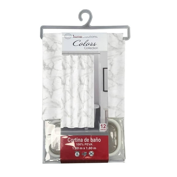 Cortina de Baño Home Creations HCRE CORTINA P MARMO Marmol Gris 180x180 cm