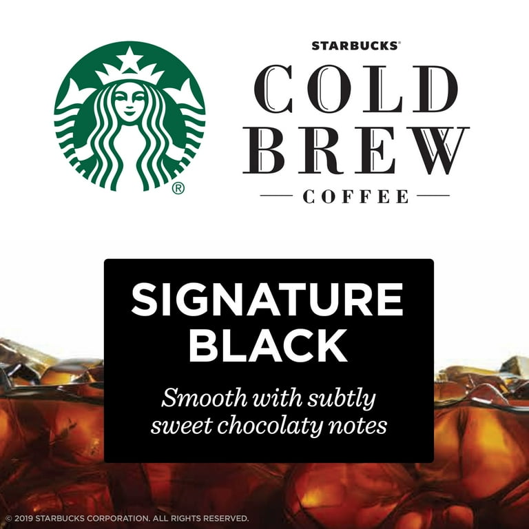 4 pack) Starbucks Signature Black Cold Brew Coffee, Single-Serve  Concentrate Pods, 6 Count - Walmart.com