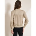 thumbnail image 4 of DARING DIVA Zip Up Coat Long Sleeve Outerwear  Lightweight Top M Champagne, 4 of 6