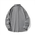 thumbnail image 4 of Iugvhana Men's Oversized Long Sleeve Cargo Shirts Loose Casual Solid Button Down Lapel Shirt Tops with Chest Pocket Gray XXL, 4 of 4