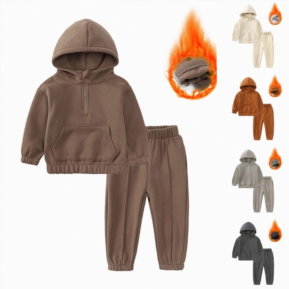 Boys 2 Piece Outfits Long Sleeve Sweatshirt Top Sweatpants Fall Winter Clothing Set 6-12 Months 12-24 Months 2T 3T 4T 5T 6T 7T 8T 9T Children(Light Gray,6-7 Years)