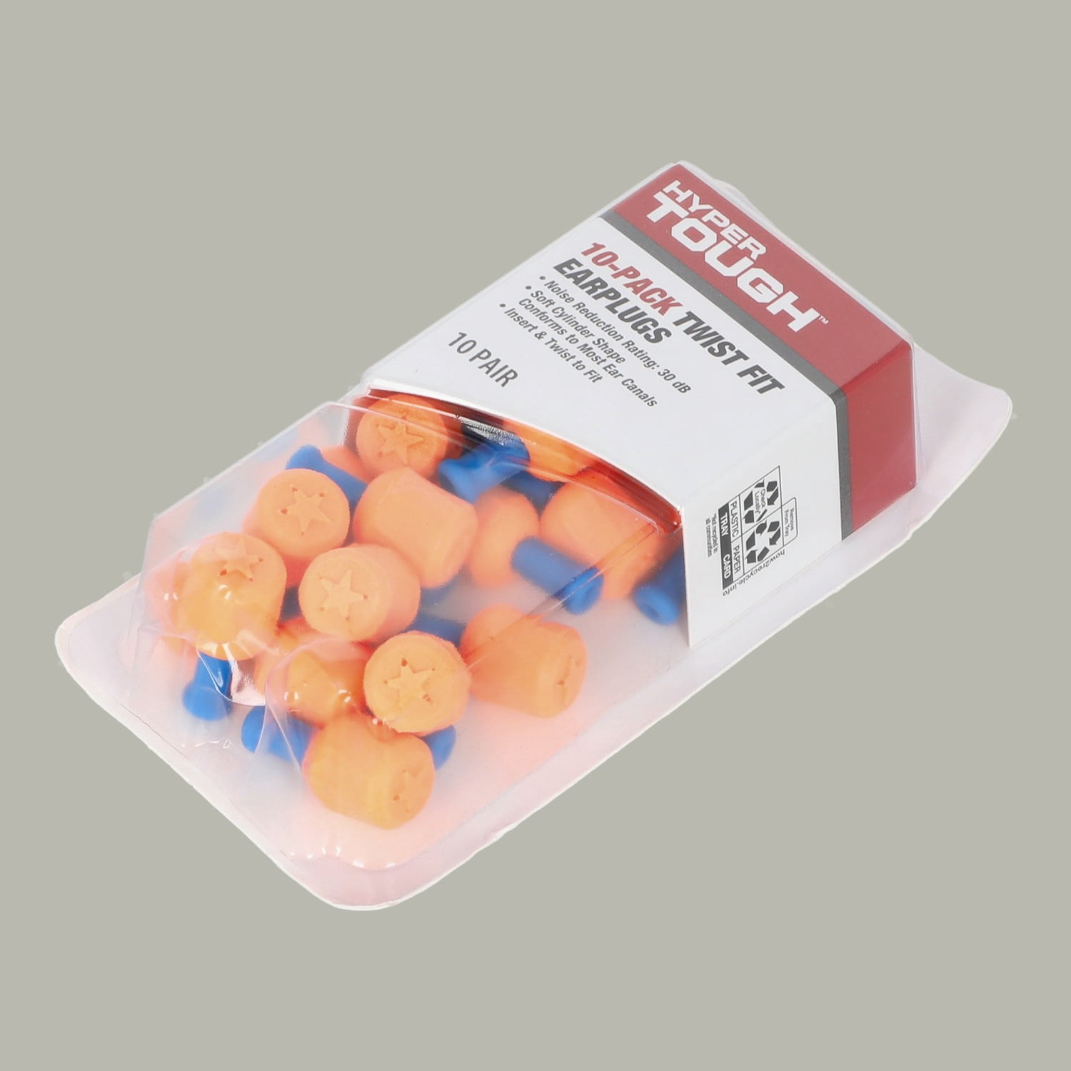 Hyper Tough Twist Fit for Easy Insertion Hi Vis, Orange and Blue