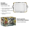thumbnail image 3 of WOBOGO Schnauzer Puppy Square Storage Basket with Waterproof Canvas and PE Lining Durable PU Leather Handles 14.2×10.2×8.3in, 3 of 9