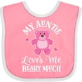 thumbnail image 3 of Inktastic My Auntie Loves Me Girls Bear Girls Baby Bib, 3 of 4