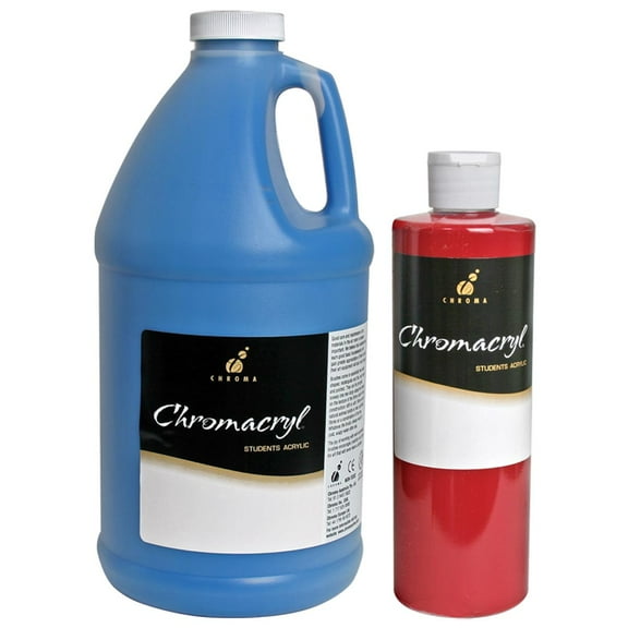Chromacryl Students' Acrylic Paints - Set of 6, Cool Colors, Half Gallon