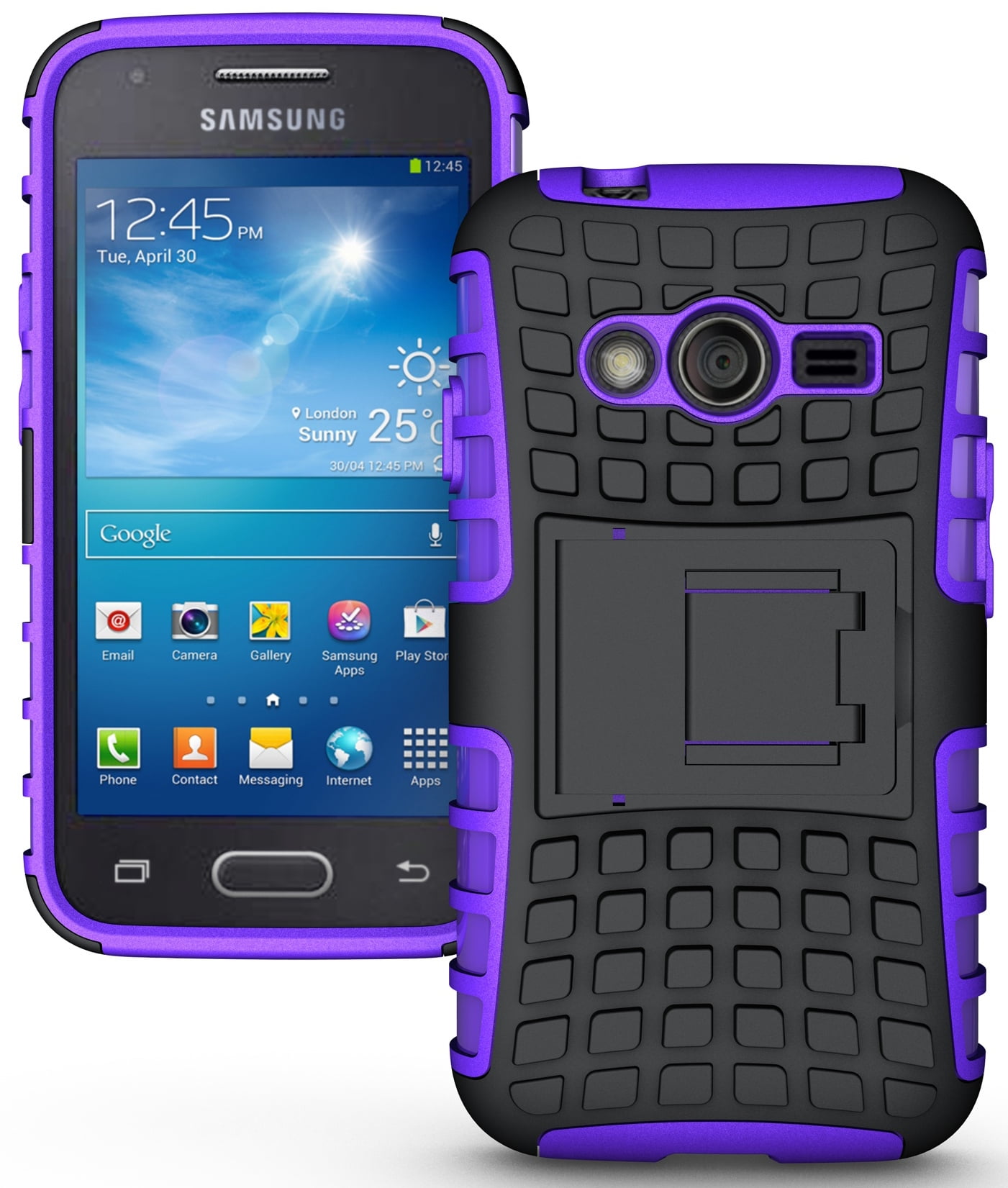 Nakedcellphone Purple Grenade Grip Rugged Skin Hard Case Cover Stand For Samsung Galaxy Ace 4 Lite G313 G313h Walmart Com Walmart Com