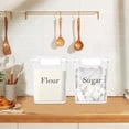 thumbnail image 3 of Pethiy Food Storage Jars, Airtight Containers (2-Pack, 4L) - White Kitchen Canisters with Lids + Free Spoon, Perfect for Flour, Sugar, Coffee & Pantry Organization, 3 of 8