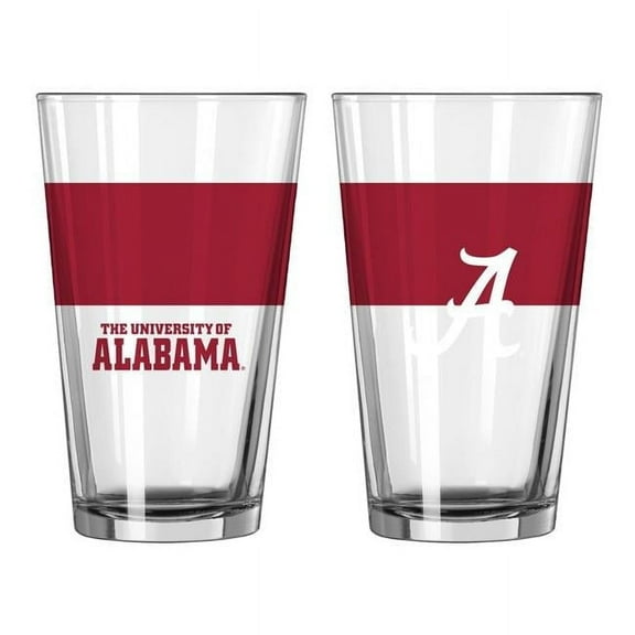 16 oz NCAA Alabama Colorblock Pint Glass
