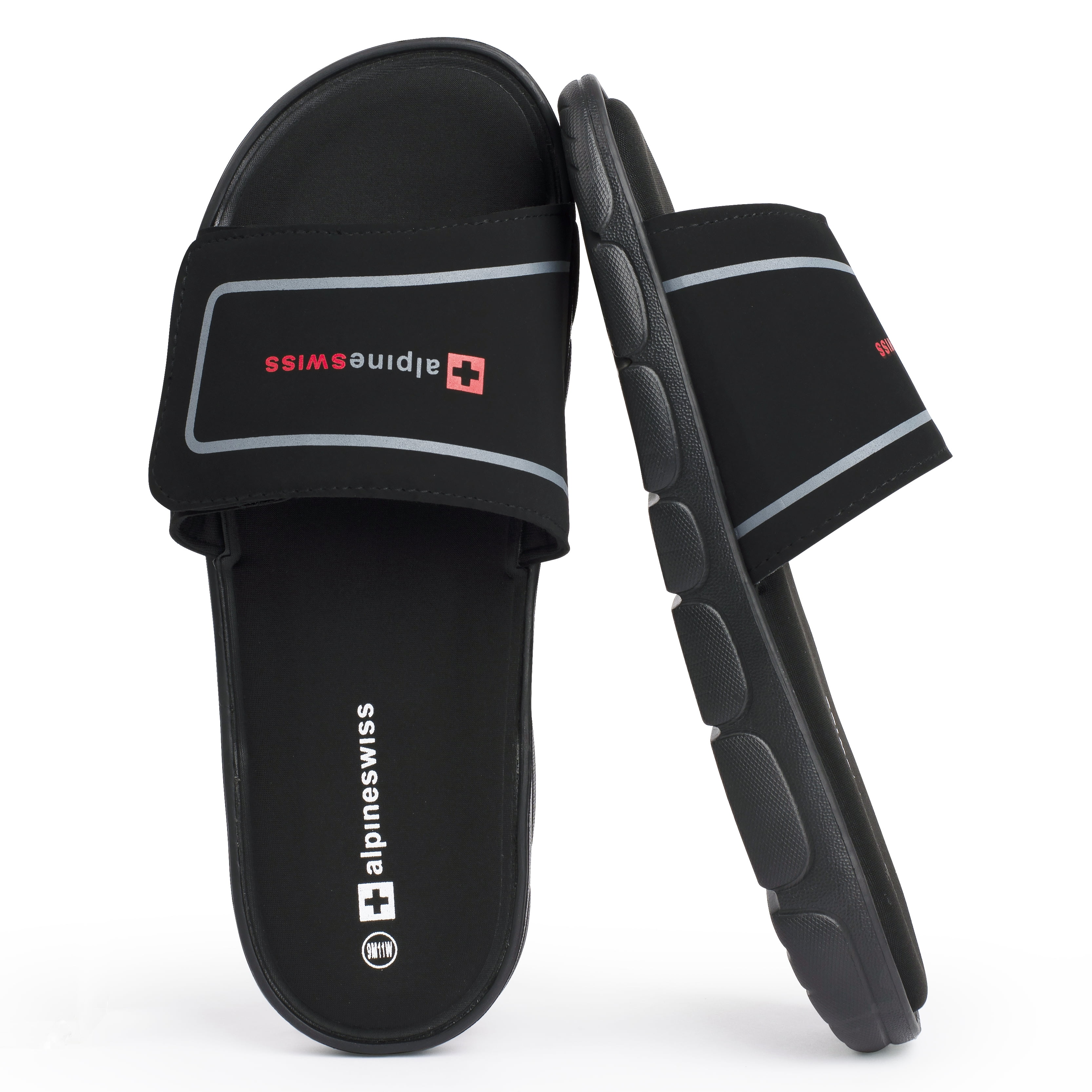 Alpine Swiss Men's Slide Sandals with Shock-Absorbing Foam Insole