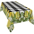 thumbnail image 4 of Summer Lemon Tablecloth Rectangle/Oval Black and White Buffalo Plaid Tablecloths Waterproof Table Cloth for Kitchen Indoor Stainproof Table Cover for Dining/Party Decoration 60x120in, 4 of 7