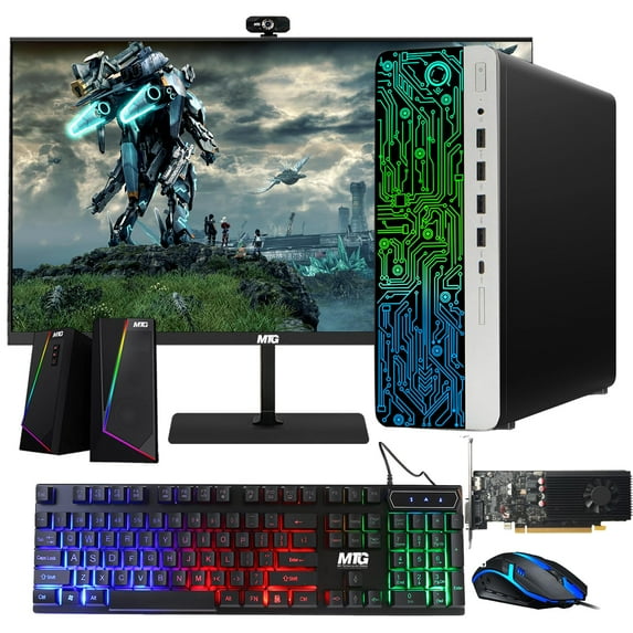 Restored HP G3 Gaming Desktop PC,Core i7 6th Gen,GT 1030 Graphic,16GB RAM,1TB SSD,New MTG 27 inch Monitor,RGB Keyboard Mouse,Speaker,Webcam,WiFi,Windows 11 Pro