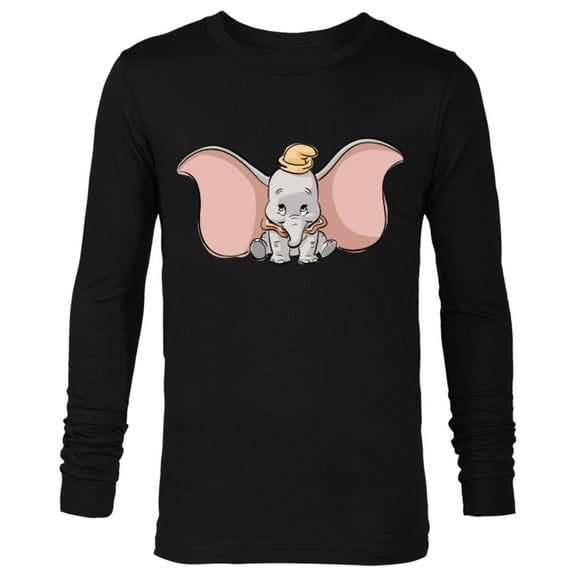 Disney Classic Dumbo Cute Baby Elephant - Long Sleeve T-Shirt for Men - Customized-Black