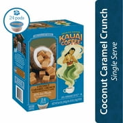 Kauai Coffee Coconut Caramel Crunch K-Cup Coffee Pods, Medium Roast, 24 Ct