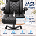 thumbnail image 5 of CloudRest Pro Office Chair, 400LBS Wide Seat Ergonomic Computer Desk Chair High Back Executive Leather Chair Adjustable Task Chair Lumbar Back, Black, 5 of 9