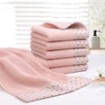 thumbnail image 2 of Unique Bargains Cotton 600 GSM Absorbent Hand Towel Set 14" x 30" Misty Rose 6 Pcs, 2 of 8