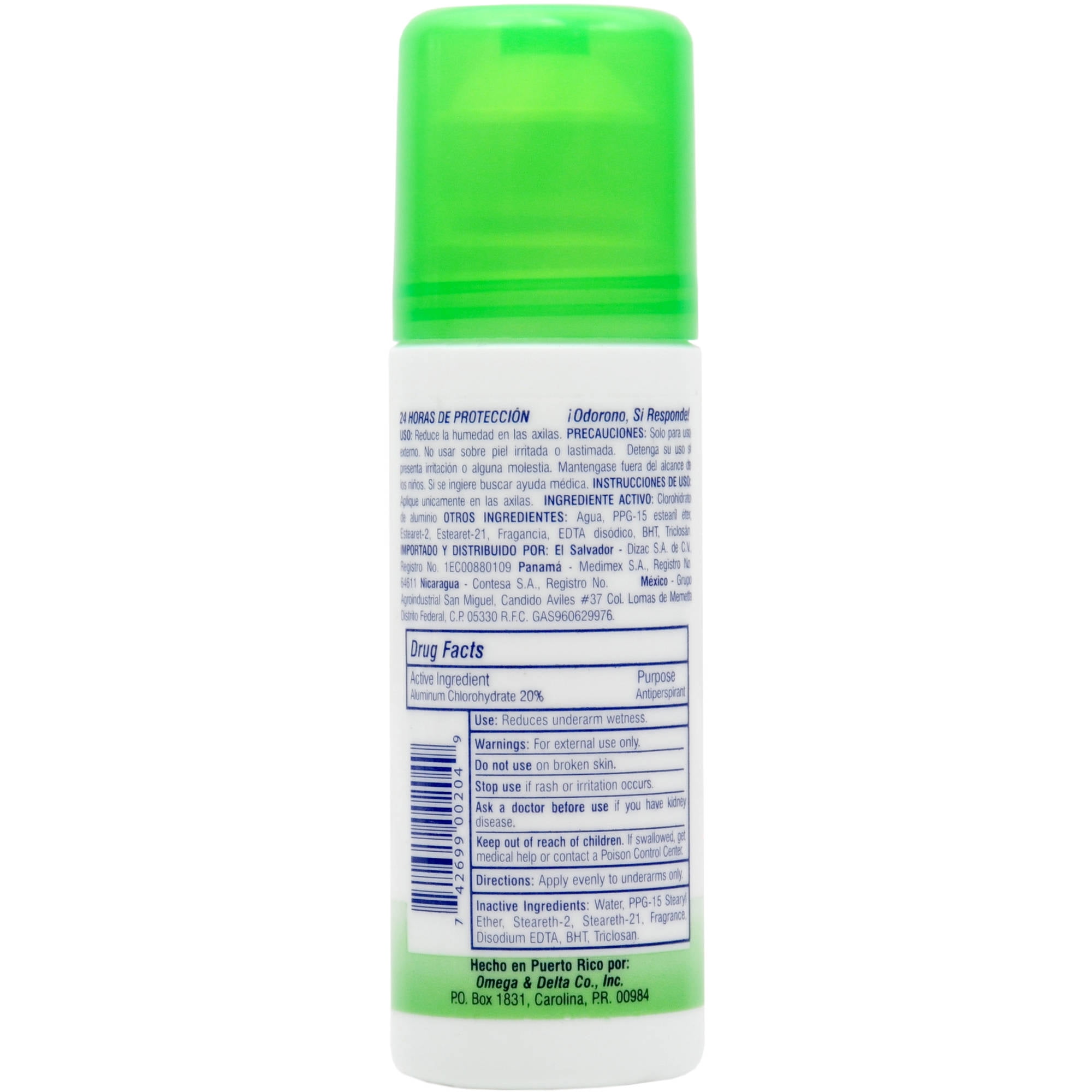Odorono Sensitive Skin Powder Sensual Roll on Deodorant & Antiperspirant 2.5 oz