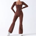thumbnail image 4 of Mono de deportes nuevos para mujer, pantalones acampanados para Fitness, traje de Yoga de una pieza, trajes de gimnasio y baile, conjunto de ropa deportiva para entrenamiento, 4 of 5