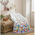 thumbnail image 4 of Colorful Throw Blanket for Girls Kids Women, Cute Rainbow Polka Dots Decor Warm Cozy Bed Couch Blanket, Super Soft Microfiber Flannel Blankets and Throws for Sofa Bedding Living Room 60x80 Inches, 4 of 5