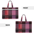 thumbnail image 4 of Handbag File Bag 15×10.6in Large Capacity Double Pocket Designed For Work Travel Travel Shopping Palevioletred Buffalo Plaid Check Tartan Scotland_4, 4 of 8