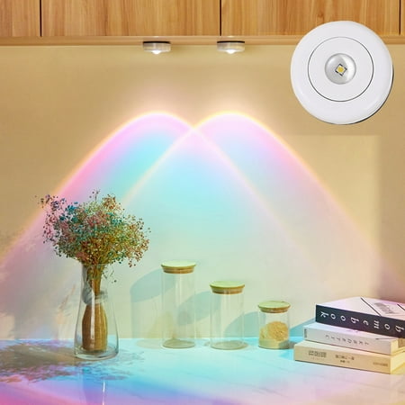 

Kripyery LED Light Brightness Adjustable Compact ABS Dual Mode Cabinet Light LED Sunset Projection Lamp Home Supplies