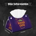 thumbnail image 6 of Goofa Mardi Gras2 Pattern Triangle Square Tissue Box Cover, Modern PVC Leathe Facial Paper Holder,Decorative Holder/Organizer for Bathroom Vanity Countertop, 6 of 9