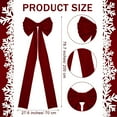 thumbnail image 2 of Extra Large Christmas Front Door Bow Decorations 27 x 78 Inch Giant Velvet Christmas Tree Topper Bow with Long Streamers Wreath Wall Decor for Home Xmas Room Holiday Porch(Burgundy), 2 of 6