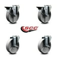thumbnail image 2 of 5 Inch Semi Steel Wheel Swivel Bolt Hole Caster Set with 2 Posi Lock Brakes SCC, 2 of 2