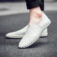 thumbnail image 6 of Mens Non-slip Loafers Leather Fashion Casual Shoes Outdoor Comfortable Walking Shoes Lightweight Oxfords White 11.5 US, 6 of 7