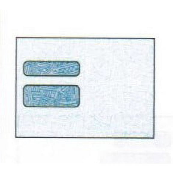 No. 93D Double Window Envelopes for W-2 Form (1099 IRS), 5-3/4" x 8", Side Seam 24-lb White Vellum Finish w Wesco® Blue Inside Security Tint (SFI Certified) - Box of 500 Envelopes