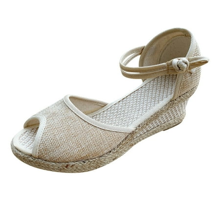 

CieKen Fashion Women s Casual Shoes Breathable Slip-on Outdoor Leisure Wedges Sandals