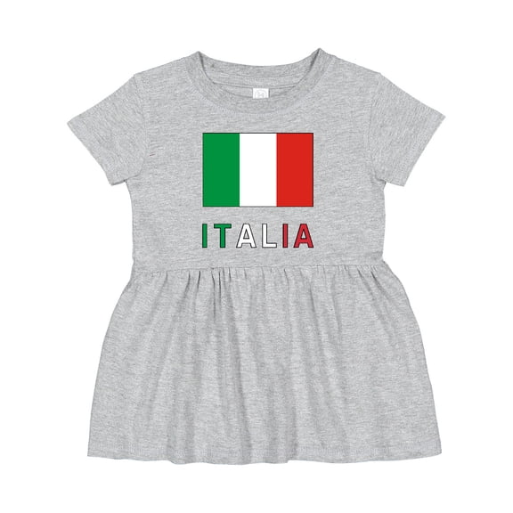 Inktastic Italy Flag & Italia Black Border Girls Baby Dress