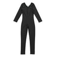 thumbnail image 4 of Raenseen Kids Girls One Piece Long Sleeves Gymnastics Leotard Full Length Bodysuit Jumpsuit Ballet Black S, 4 of 8