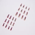 thumbnail image 3 of Uñas postizas HUOGUO, dulce cabeza larga y puntiaguda, estrellas y lunas x24, 3 of 4