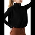 thumbnail image 3 of Chaleco Corto con Cremallera para Mujer, Abrigo Corto Cálido de Invierno Sin Mangas con Cuello Alto. Negro L, 3 of 8