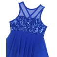 thumbnail image 5 of Venjoe Kids Girls Sequined Ballet Lyrical Dance Dress Leotard  Asymmetrical Dancewear Costume Royal Blue 8, 5 of 7