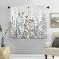 thumbnail image 4 of Wildflower Plant Botanical Kitchen Curtains 27.5W x 39L Inch Farmhouse Herb Rustic Wooden Country Rod Pocket Short Small Window Treatment Drapes Decor 2 Panels, 4 of 6