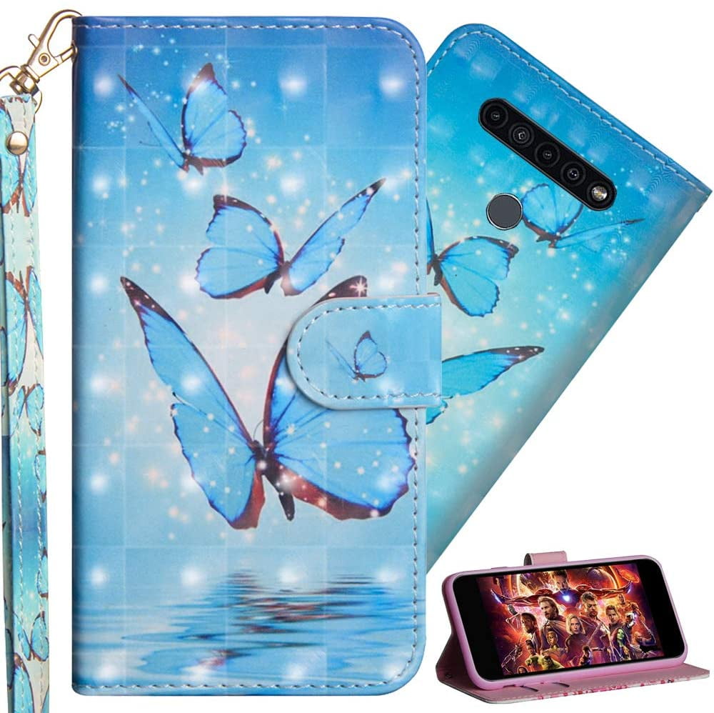 ISADENSER Phone Case for LG K61, LG K61 Flip Case for Women 3D Style