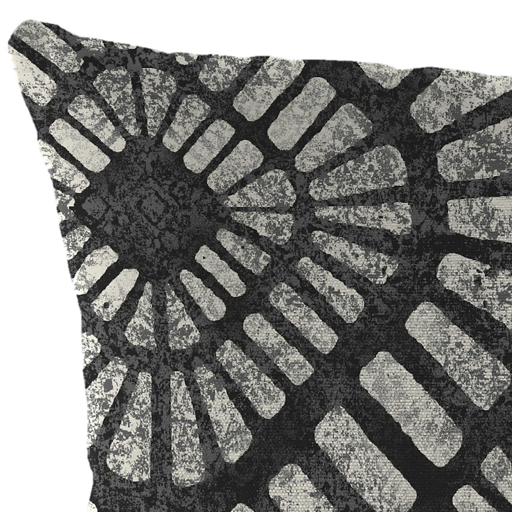Jordan Manufacturing 22" x 22" Maloa Asphalt Black Ikat Square Outdoor Throw Pillow (2 Pack)