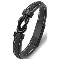 remation Urn Bracelet for Ashes Jewelry for Women Men Infinity Memorial Keepsake Cuff Bangle Leather Bracelet