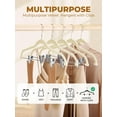 thumbnail image 6 of Cozymood Velvet Pants Hangers 24 Pack, Velvet Hangers with Adjustable Clips Non-Slip for Skirts Coats Dresses Beige, 6 of 8