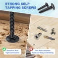 thumbnail image 5 of Uxcell 120Pcs M4.8 x 16mm Pan Head Self Tapping Screws for Metal, Black, 5 of 6