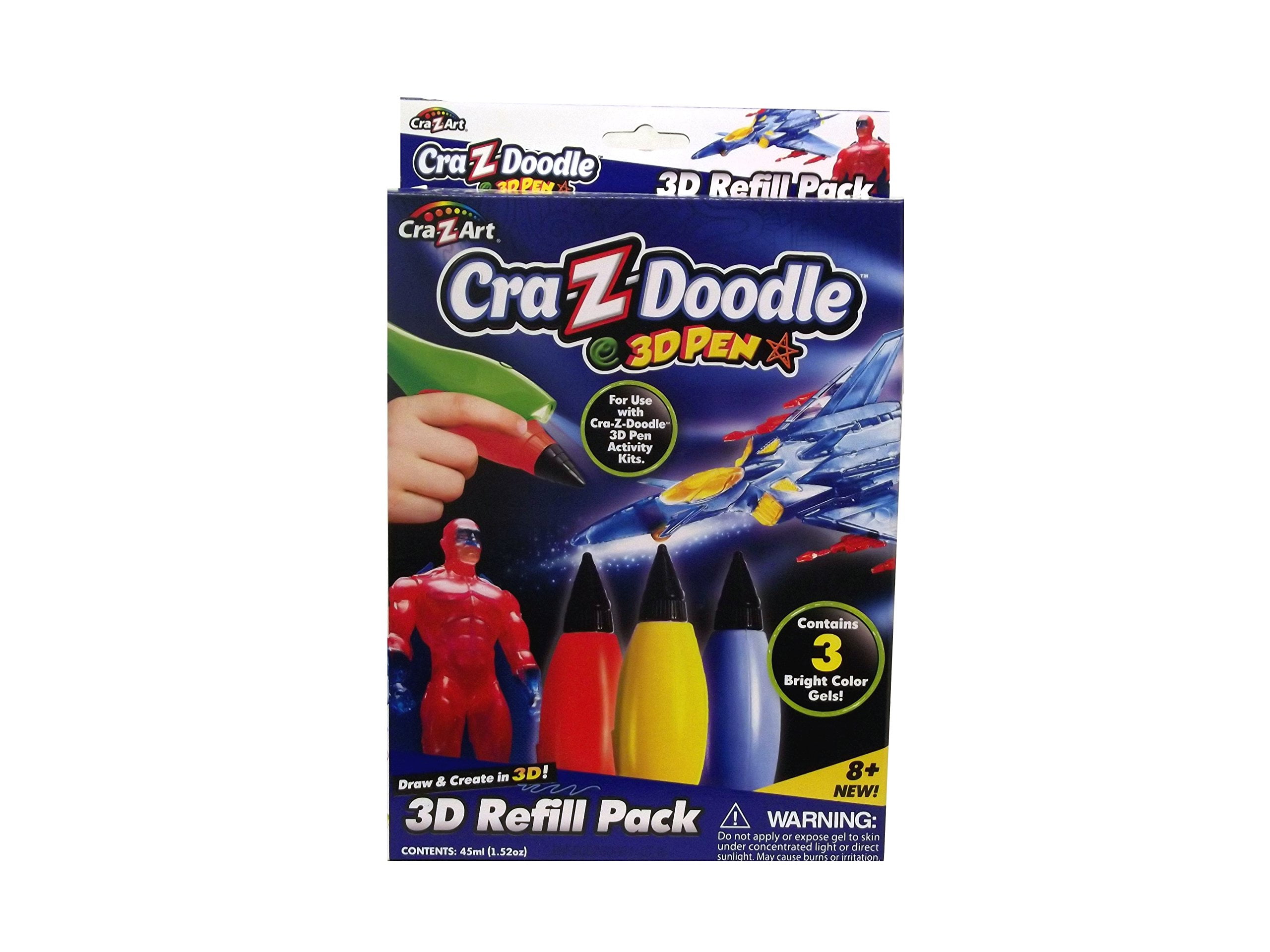 Crazy Art Crazy Doodle 3d Pen 3d Refill Pack 3ct Blue Walmart Com Walmart Com