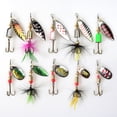 thumbnail image 2 of LELINTA 10pcs Fishing Lure Spinnerbait, Colorful Hard Metal Baits Fishing Lure Kit Set, Bass Trout Salmon Hard Metal Spinner Baits Kit with Tackle Boxes, 2 of 7