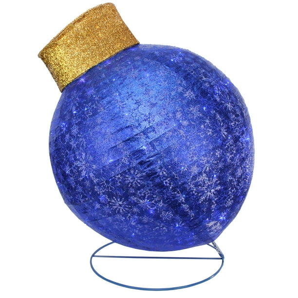 Northlight 36" Bleu LED Scintillement Scintillant Boule de Noël Ornement Jardin Extérieur Décor