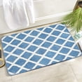 thumbnail image 1 of Alfombrilla de baño de microfibra extra suave, antideslizante y absorbente, lavable a máquina, alfombrilla de ducha gruesa y afelpada (azul, 50 x 80 cm), 1 of 5